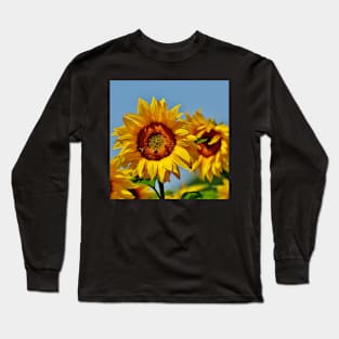 Sunflower with bees. Long Sleeve T-Shirt